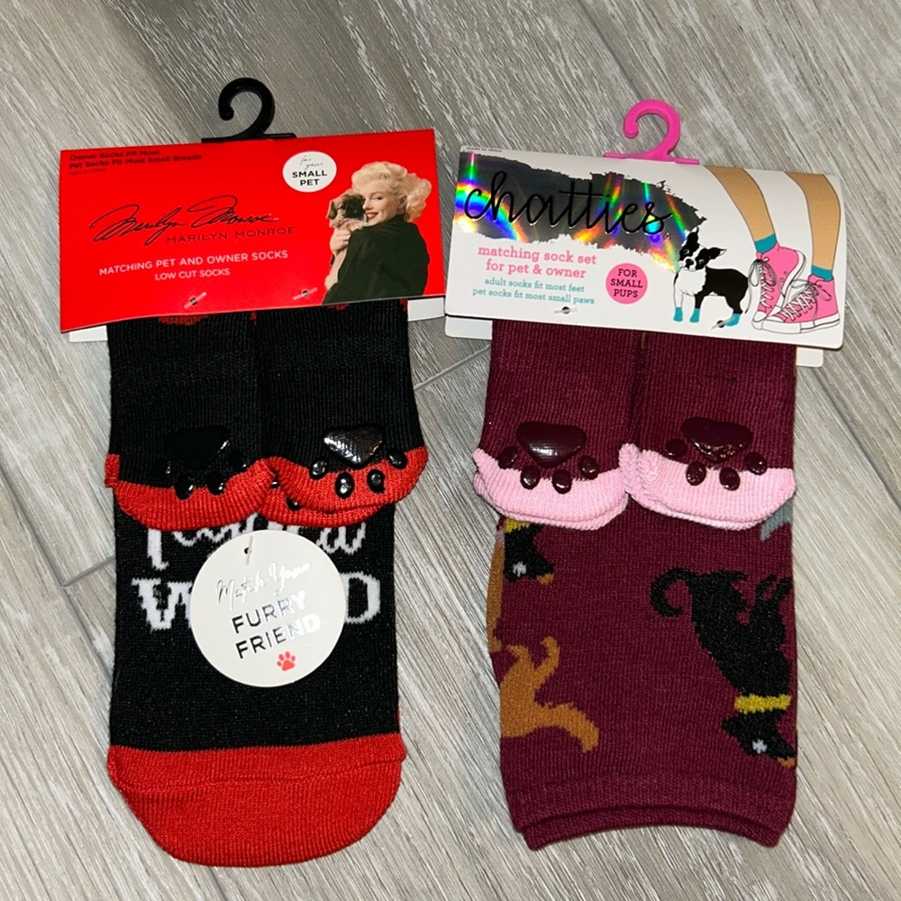 Bundle: Matching Marilyn Monroe & Chatties Doggie & Me Grip Socks
